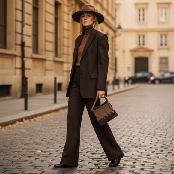 Handmade Felted Wool Shoulder/Clutch Bag Warm Brown | Unique Artisan Piece - Picture 6 of 11